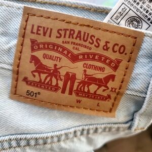Levi's 501 Straight Light Blue Denim Jeans